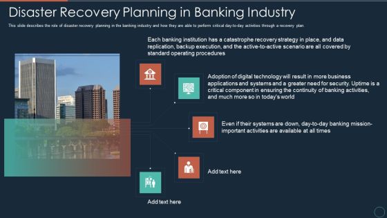 Implementing DRP IT Disaster Recovery Planning In Banking Industry Ppt PowerPoint Presentation Inspiration Background PDF