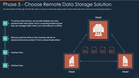 Implementing DRP IT Phase 5 Choose Remote Data Storage Solution Ppt PowerPoint Presentation File Guide PDF Implementing DRP IT Phase 5 Choose Remote Data Storage Solution Ppt PowerPoint Presentation File Guide PDF