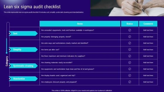 Implementing Lean Production Tool And Techniques Lean Six Sigma Audit Checklist Professional PDF Implementing Lean Production Tool And Techniques Lean Six Sigma Audit Checklist Professional PDF