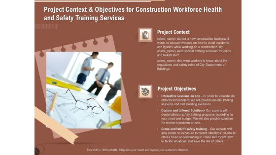 Implementing Safety Construction Project Context And Objectives For Construction Workforce Health And Training Download PDF