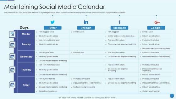 Implementing Successful Strategic Marketing Plan To Increase ROI Maintaining Social Media Calendar Background PDF Implementing Successful Strategic Marketing Plan To Increase ROI Maintaining Social Media Calendar Background PDF