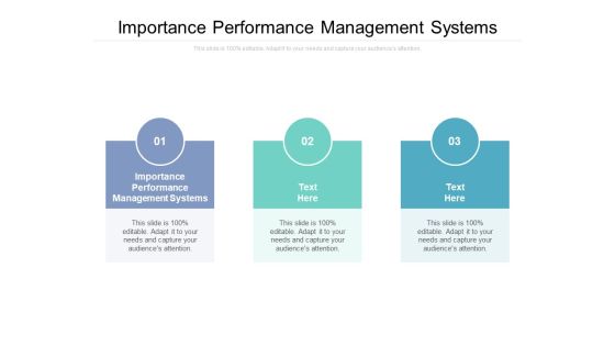 Importance Performance Management Systems Ppt PowerPoint Presentation Gallery Graphics Tutorials Cpb