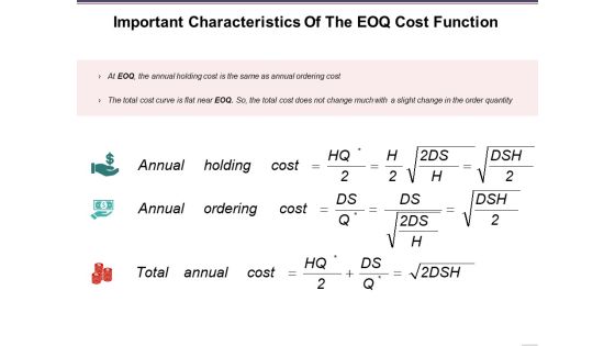 Important Characteristics Of The Eoq Cost Function Ppt PowerPoint Presentation Show Slides Important Characteristics Of The Eoq Cost Function Ppt PowerPoint Presentation Show Slides