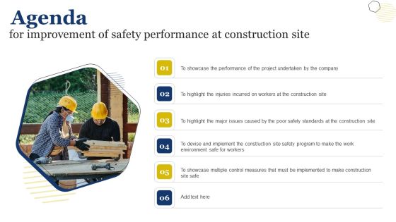 Improvement Of Safety Performance At Construction Site Agenda Ideas PDF Improvement Of Safety Performance At Construction Site Agenda Ideas PDF