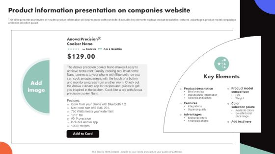 Improving Buyer Journey Through Strategic Customer Engagement Product Information Presentation Companies Website Clipart PDF