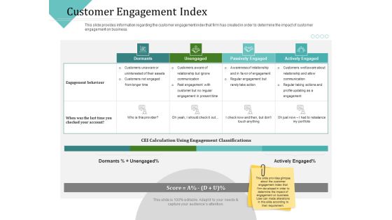 Improving Client Experience Customer Engagement Index Diagrams PDF Improving Client Experience Customer Engagement Index Diagrams PDF