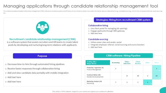 Improving Technology Based Managing Applications Through Candidate Relationship Slides PDF