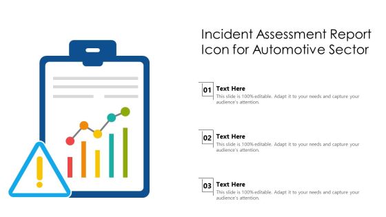 Incident Assessment Report Icon For Automotive Sector Formats PDF Incident Assessment Report Icon For Automotive Sector Formats PDF