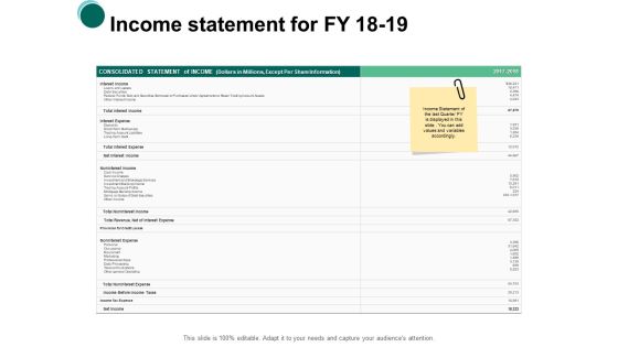 Income Statement For Fy 18 19 Income Ppt PowerPoint Presentation Ideas Styles Income Statement For Fy 18 19 Income Ppt PowerPoint Presentation Ideas Styles