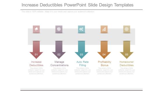 Increase Deductibles Powerpoint Slide Design Templates