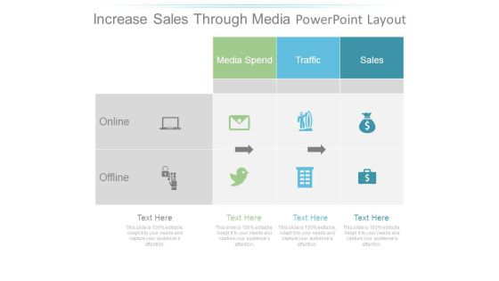 Increase Sales Through Media Powerpoint Layout Increase Sales Through Media Powerpoint Layout
