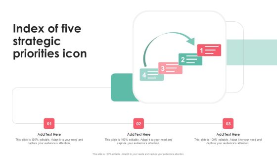 Index Of Five Strategic Priorities Icon Background PDF Index Of Five Strategic Priorities Icon Background PDF