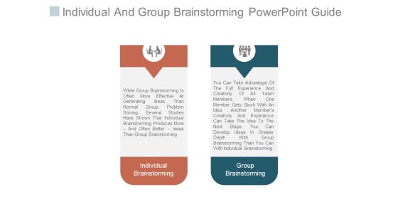Individual And Group Brainstorming Powerpoint Guide