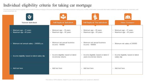 Individual Eligibility Criteria For Taking Car Mortgage Portrait PDF Individual Eligibility Criteria For Taking Car Mortgage Portrait PDF