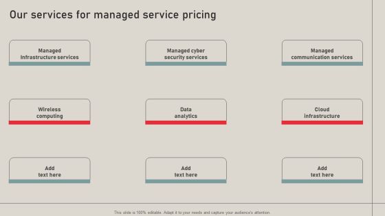 Individualized Pricing Approach For Managed Services Our Services For Managed Service Pricing Download PDF Individualized Pricing Approach For Managed Services Our Services For Managed Service Pricing Download PDF