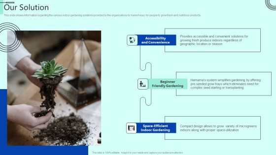 Indoor Horticulture Investor Fundraising Pitch Deck Our Solution Information PDF Indoor Horticulture Investor Fundraising Pitch Deck Our Solution Information PDF