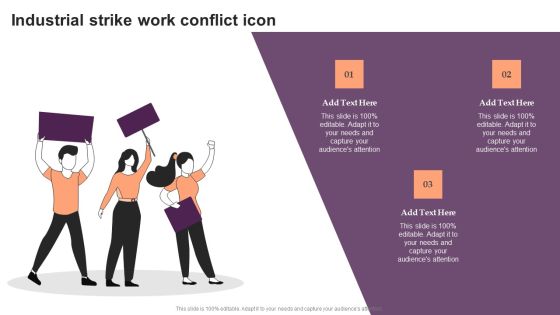 Industrial Strike Work Conflict Icon Brochure PDF Industrial Strike Work Conflict Icon Brochure PDF