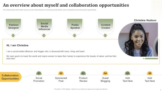Influencer Advertising Toolkit An Overview About Myself And Collaboration Opportunities Ideas PDF Influencer Advertising Toolkit An Overview About Myself And Collaboration Opportunities Ideas PDF