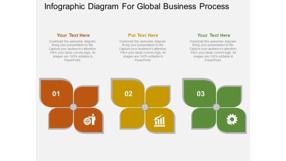 Infographic Diagram For Global Business Process Powerpoint Template