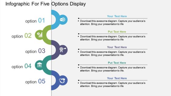 Infographic For Five Options Display Powerpoint Template