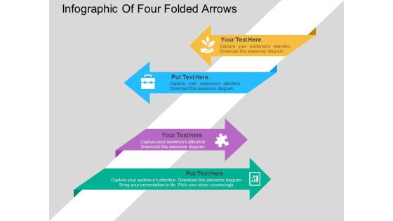 Infographic Of Four Folded Arrows Powerpoint Template Infographic Of Four Folded Arrows Powerpoint Template