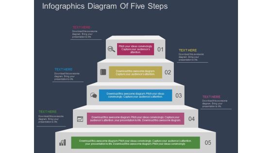 Infographics Diagram Of Five Steps Powerpoint Template