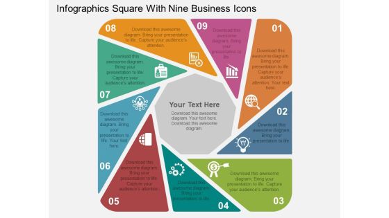 Infographics Square With Nine Business Icons Powerpoint Templates Infographics Square With Nine Business Icons Powerpoint Templates