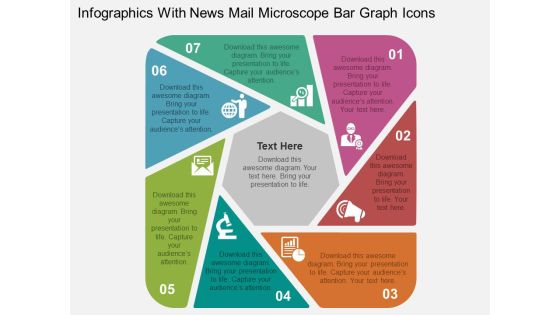 Infographics With News Mail Microscope Bar Graph Icons Powerpoint Templates Infographics With News Mail Microscope Bar Graph Icons Powerpoint Templates