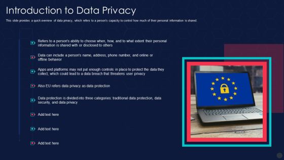 Information Privacy IT Introduction To Data Privacy Icons PDF