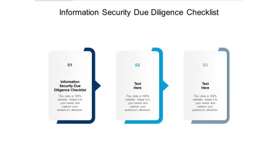 Information Security Due Diligence Checklist Ppt PowerPoint Presentation Ideas Graphics Download Cpb Information Security Due Diligence Checklist Ppt PowerPoint Presentation Ideas Graphics Download Cpb