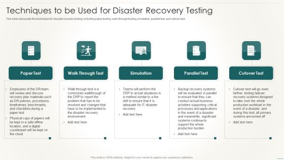 Information Technology Disaster Resilience Plan Techniques To Be Used For Disaster Recovery Testing Professional PDF Information Technology Disaster Resilience Plan Techniques To Be Used For Disaster Recovery Testing Professional PDF