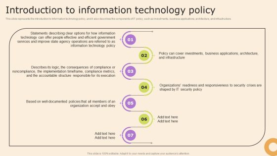 Information Technology Policy And Processes Introduction To Information Technology Policy Demonstration PDF Information Technology Policy And Processes Introduction To Information Technology Policy Demonstration PDF