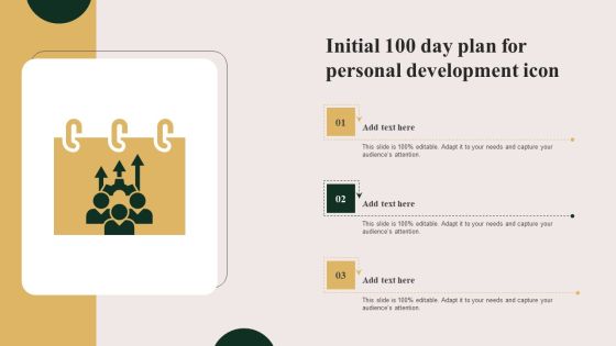Initial 100 Day Plan For Personal Development Icon Graphics PDF Initial 100 Day Plan For Personal Development Icon Graphics PDF
