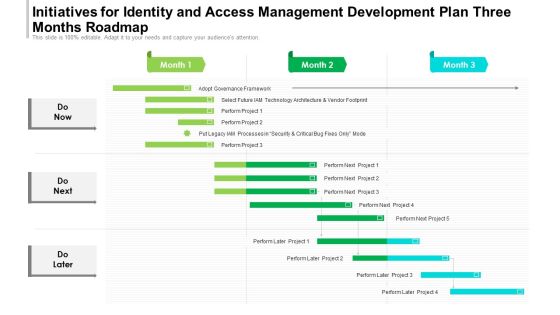 Initiatives For Identity And Access Management Development Plan Three Months Roadmap Introduction