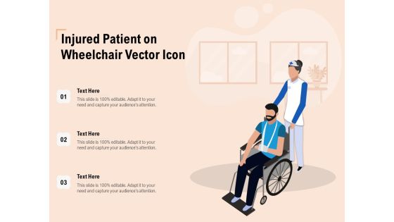 Injured Patient On Wheelchair Vector Icon Ppt PowerPoint Presentation Portfolio Guidelines PDF