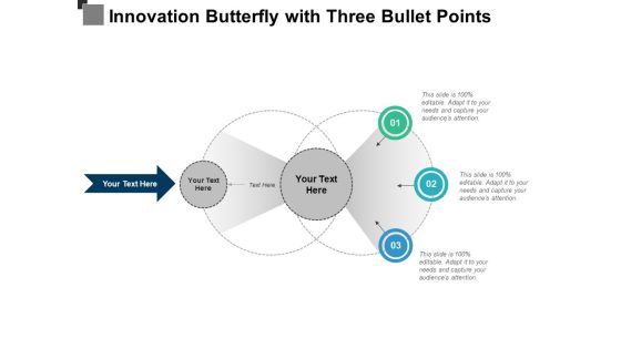 Innovation Butterfly With Three Bullet Points Ppt PowerPoint Presentation Infographic Template Maker PDF Innovation Butterfly With Three Bullet Points Ppt PowerPoint Presentation Infographic Template Maker PDF