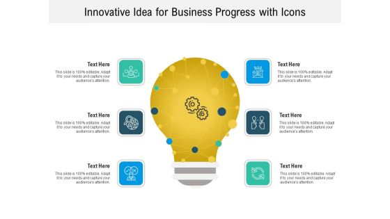 Innovative Idea For Business Progress With Icons Ppt PowerPoint Presentation File Background PDF