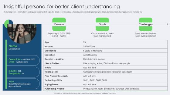 Insightful Persona For Better Client Understanding Sample PDF Insightful Persona For Better Client Understanding Sample PDF