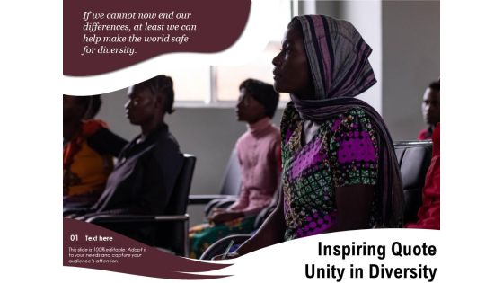 Inspiring Quote Unity In Diversity Ppt PowerPoint Presentation Icon Diagrams PDF