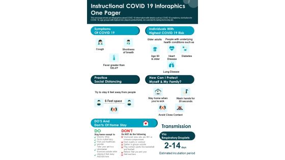 Instructional COVID 19 Inforaphics One Pager PDF Document PPT Template Instructional COVID 19 Inforaphics One Pager PDF Document PPT Template