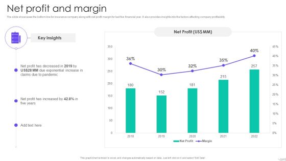 Insurance Services Firm Profile Net Profit And Margin Brochure PDF