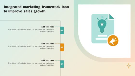 Integrated Marketing Framework Icon To Improve Sales Growth Sample PDF