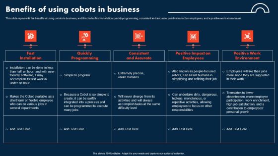 Integrating Cobots To Improve Business Processes Benefits Of Using Cobots In Business Background PDF Integrating Cobots To Improve Business Processes Benefits Of Using Cobots In Business Background PDF