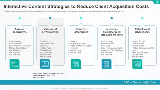 Interactive Content Strategies To Reduce Client Acquisition Costs Themes PDF Interactive Content Strategies To Reduce Client Acquisition Costs Themes PDF