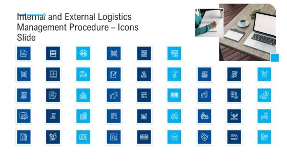 Internal And External Logistics Management Procedure Icons Slide Rules PDF
