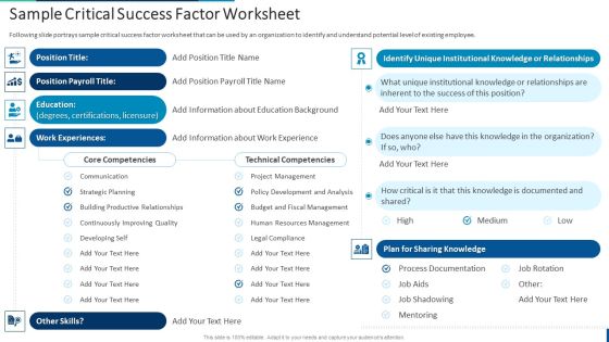 Internal Employee Succession Sample Critical Success Factor Worksheet Ideas PDF Internal Employee Succession Sample Critical Success Factor Worksheet Ideas PDF