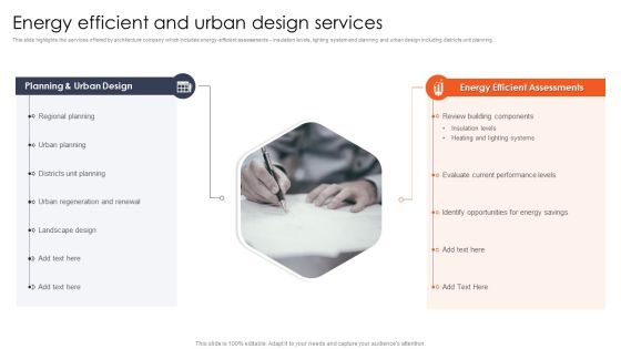 International Design And Architecture Firm Energy Efficient And Urban Design Services Brochure PDF