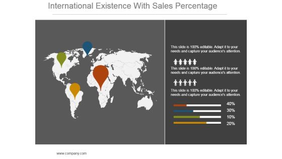 International Existence With Sales Percentage Powerpoint Slide Themes International Existence With Sales Percentage Powerpoint Slide Themes