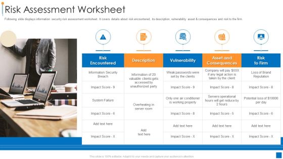 International Organization Standardization 270001 Risk Assessment Worksheet Information PDF
