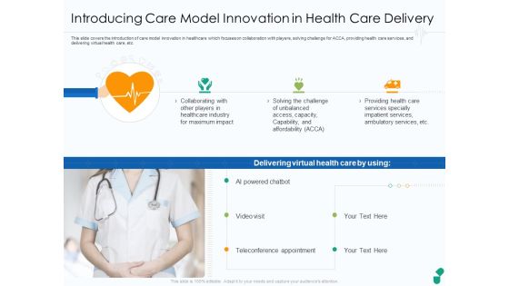 Introducing Care Model Innovation In Health Care Delivery Ppt File Outline PDF Introducing Care Model Innovation In Health Care Delivery Ppt File Outline PDF